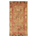 Hand Knotted Oriental Area Rug // Brown + Red // 3'4" x 6'4"