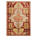 Hand Knotted Oriental Area Rug // Red + Gold // 5'1" x 7'7"