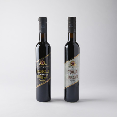 Full Bottle Set // Liqueur + Wine Chocolate Sauce // 2-Pack // Amaretto + Espresso