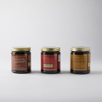 Jar Set // Liqueur + Wine Chocolate Sauce // 3-Pack // Caramel Brandy + Italian Cherry Merlot Fudge + Merlot Fudge