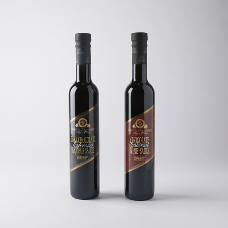 Full Bottle Set // Liqueur + Wine Chocolate Sauce // 2-Pack // Espresso + Cabernet