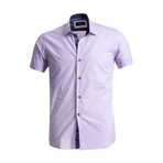 Short Sleeve Button Down Shirt // Light Purple (M)