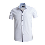 Amedeo Exclusive // Short Sleeve Button Down Shirt II // White (S)