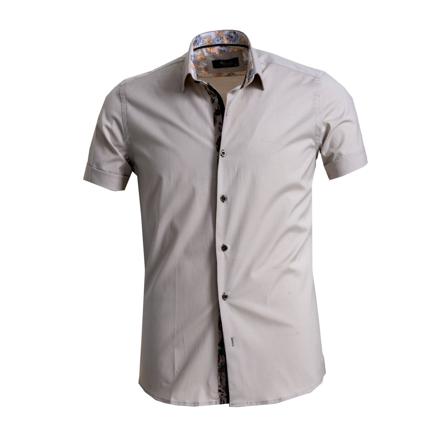 Short Sleeve Button Up // Beige (S) - Amedeo Exclusive - Touch of Modern