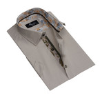 Short Sleeve Button-Up Shirt // Beige (XL)