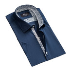 Short Sleeve Button Down Shirt I // Navy Blue (S)