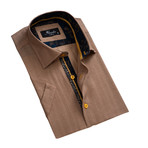 Short Sleeve Button-Up Shirt // Light Brown (S)