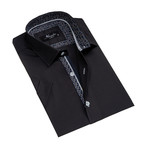 Short Sleeve Button Down Shirt // Black (XL)