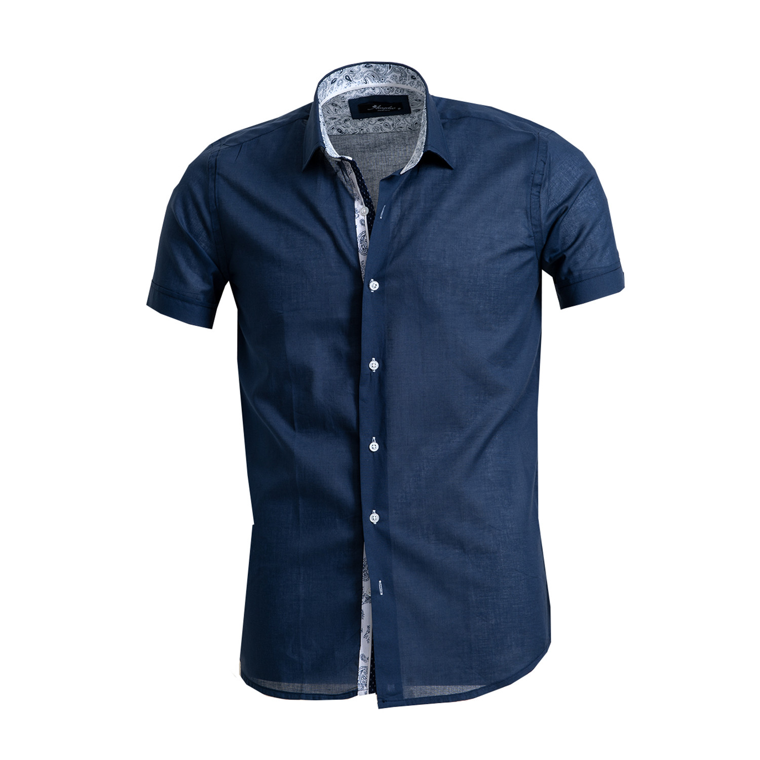 Short Sleeve Button Down Shirt I // Navy Blue (XL) - Amedeo Exclusive ...