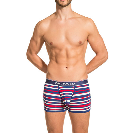 Boxer Brief // 3" // Red + Navy + White (Small)