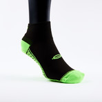 PF2 Memory Foam Padded Performance Socks // Black + Neon Green (X-Small)