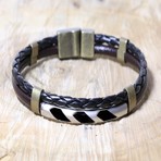 Saxe Leather Bracelet // Black + Gray