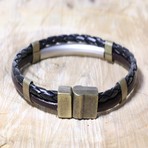 Saxe Leather Bracelet // Black + Gray