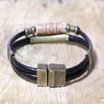 Prospero Leather Bracelet // Brown + Black