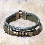 York Leather Bracelet // Green