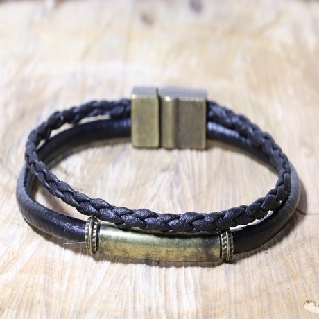 Dresden Leather Bracelet // Black