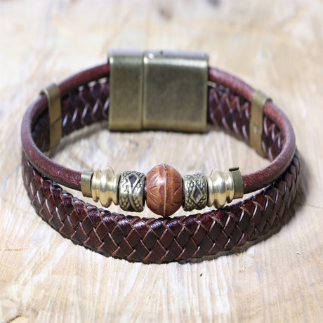 Rahl Leather Bracelet // Brown + Black