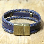 Wessex Leather Bracelet // Navy