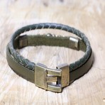 York Leather Bracelet // Green