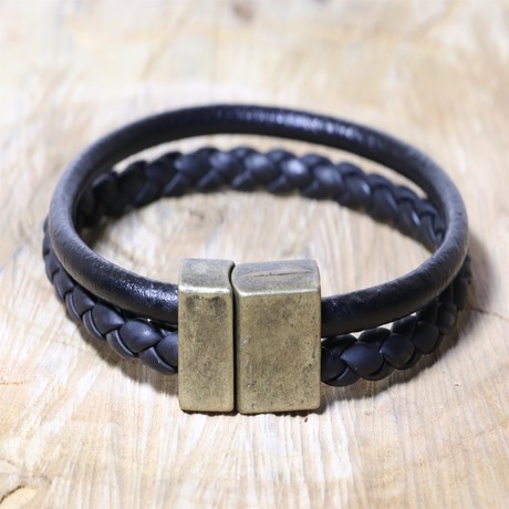 Romero Leather Bracelet // Black