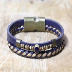 Burel Leather Bracelet // Navy