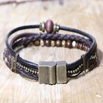 Walton Leather Bracelet // Black + Brown