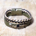 Tudor Leather Bracelet // Green