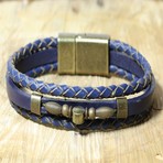 Wessex Leather Bracelet // Navy