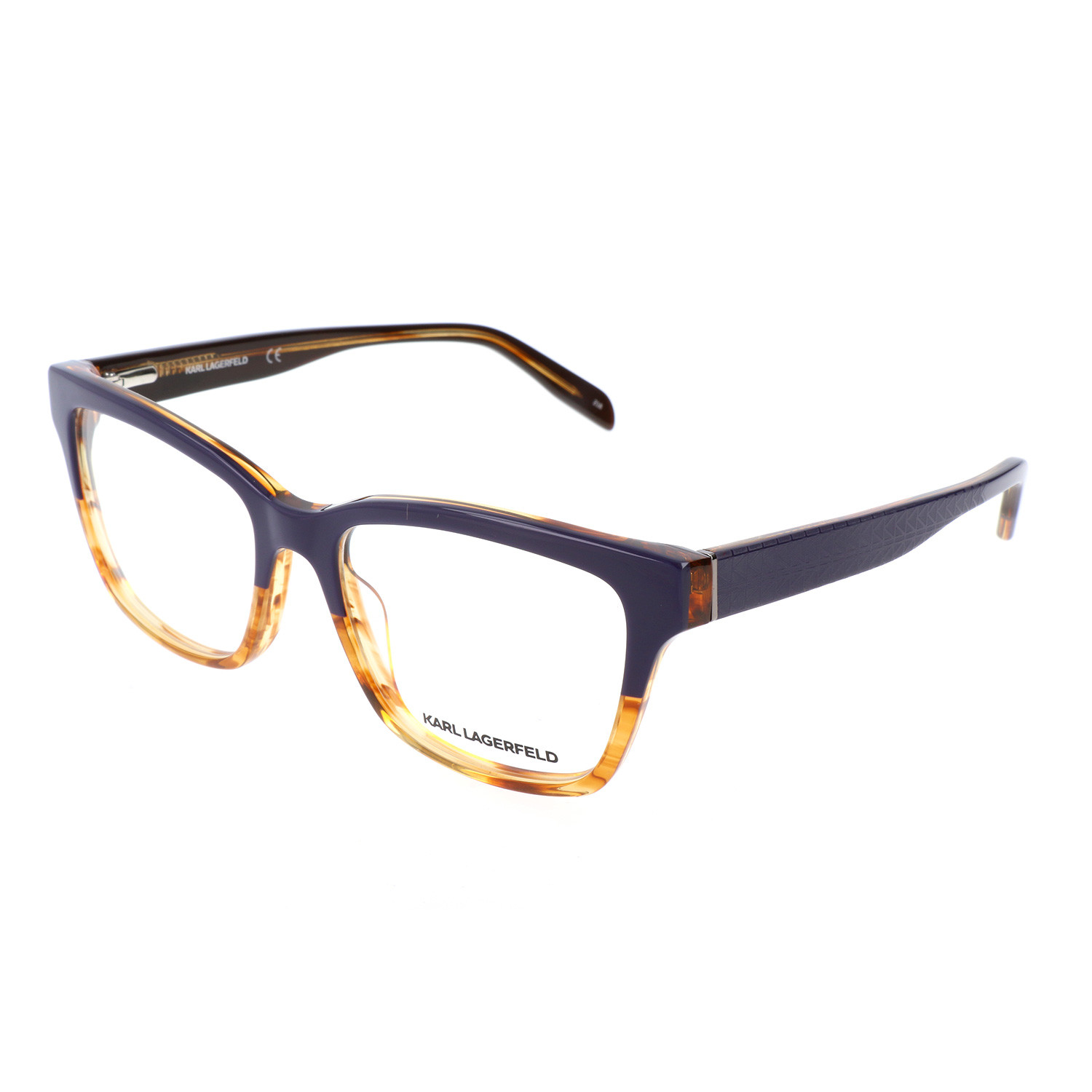 Women's Optical Frames // Purple + Striped Cognac Karl Lagerfeld