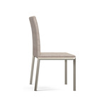 Social Dining Chair (Tan + Stainless Steel)