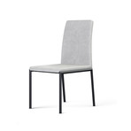 Social Dining Chair (Gray + Stainless Steel)