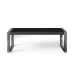 Savant Dining Table (Matte White + Stainless Steel)