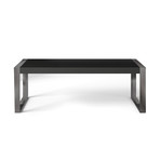 Savant Dining Table (Matte White + Stainless Steel)