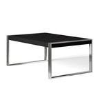 Savant Dining Table (Matte White + Stainless Steel)