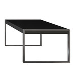 Savant Dining Table (Matte White + Stainless Steel)