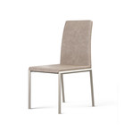 Social Dining Chair (Tan + Stainless Steel)