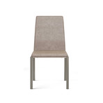 Social Dining Chair (Tan + Stainless Steel)