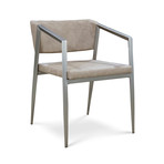 Social Armchair (Gray + Stainless Steel)