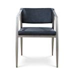 Social Armchair (Gray + Stainless Steel)