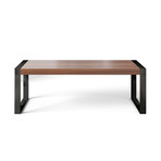 Savant Dining Table (Matte White + Stainless Steel)