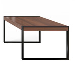 Savant Dining Table (Matte White + Stainless Steel)