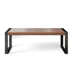 Savant Dining Table (Matte White + Stainless Steel)