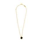 Van Cleef & Arpels 18k Yellow Gold Vintage Alhambra Onyx Necklace // Pre-Owned