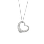 Tiffany & Co. Platinum Elsa Perretti Open Heart Diamond Necklace // Pre-Owned