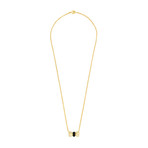 Van Cleef & Arpels 18k Yellow Gold Onyx + Diamond Bow Necklace // Pre-Owned