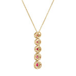 Estate 18k Yellow Gold Diamond + Ruby Necklace // Pre-Owned