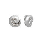 Van Cleef & Arpels 18k White Gold Diamond Swirl Earrings // Pre-Owned