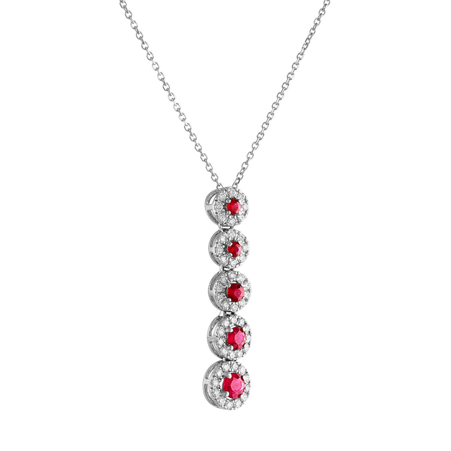 Estate 18k White Gold Diamond + Ruby Necklace // Pre-Owned - Luxury ...