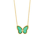 Van Cleef & Arpels 18k Yellow Gold Diamond Butterfly Necklace // Pre-Owned