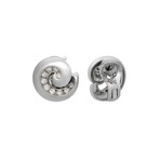 Van Cleef & Arpels 18k White Gold Diamond Swirl Earrings // Pre-Owned